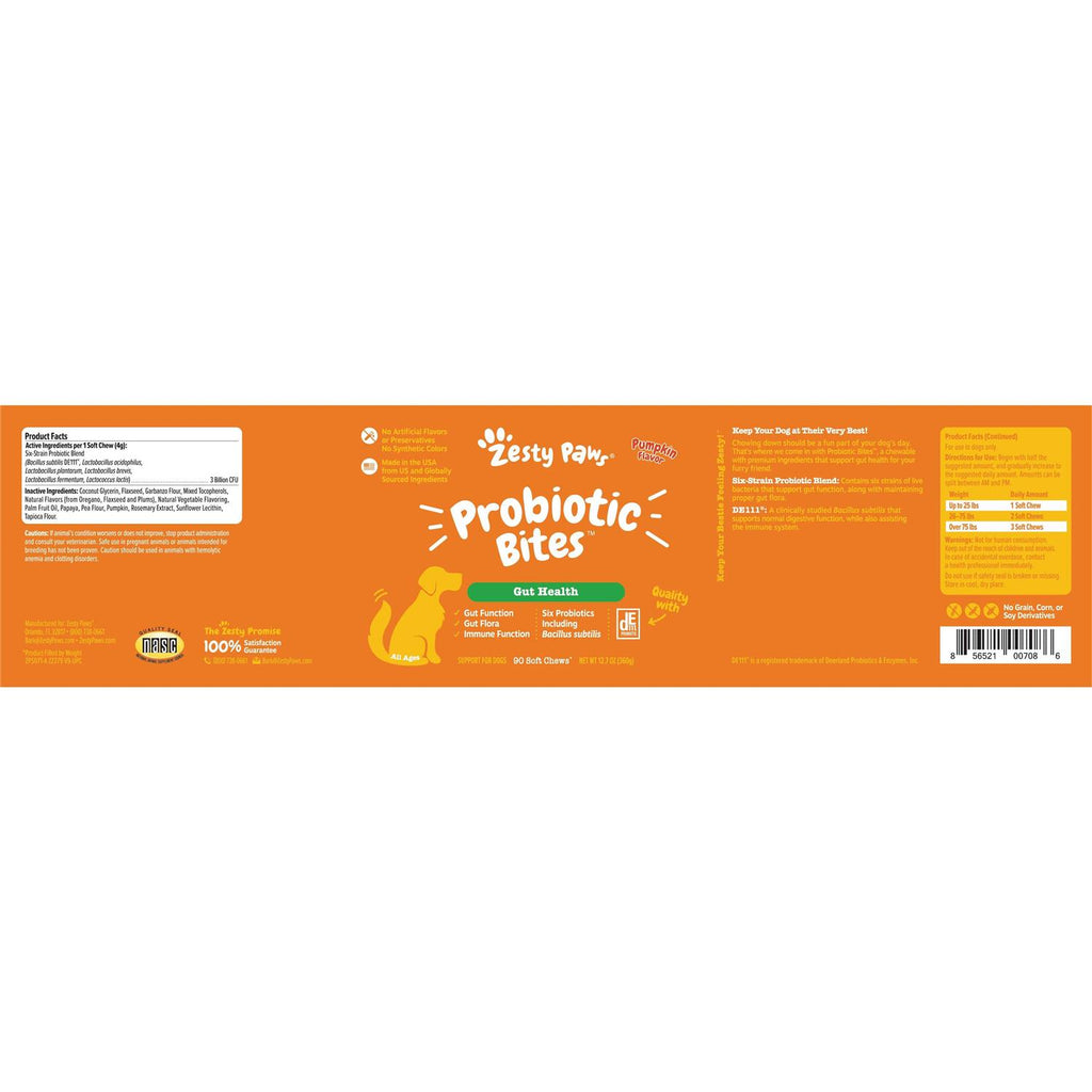 Probiotic Bites Digestive Supplement for Dogs Chicken 90 Soft Chews H817