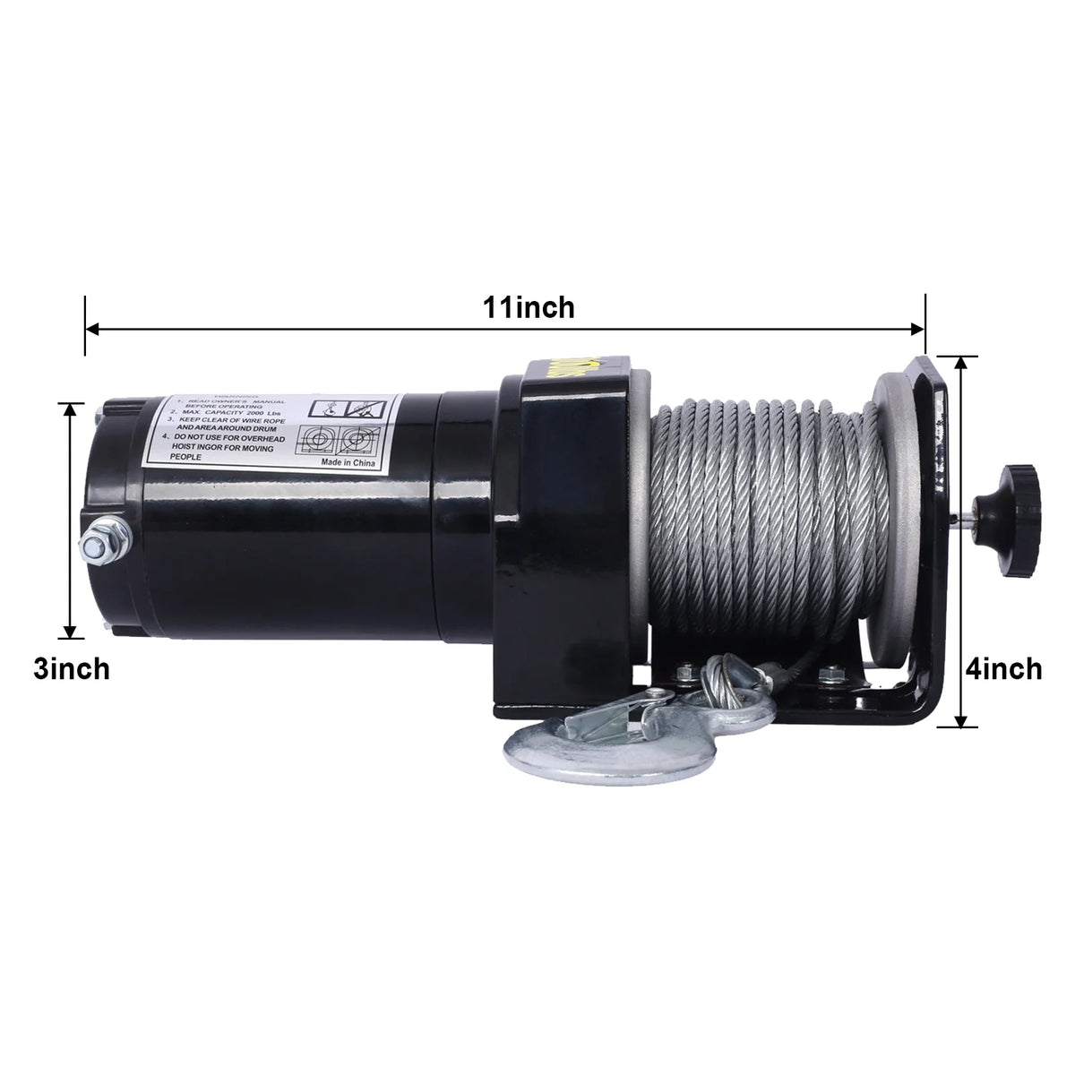 2000lb 12V Electric Winch with Steel Cable D791