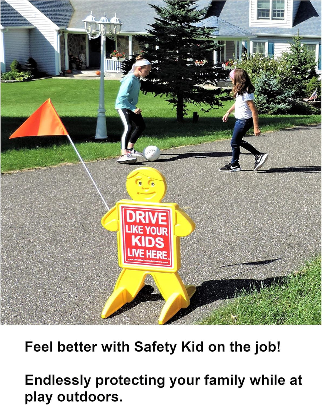 Pack of 2 Double Sided Durable Plastic Kid Caution Sign U58081