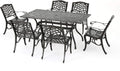 7 Pc Cast Aluminum Rectangular Dining Set O57928