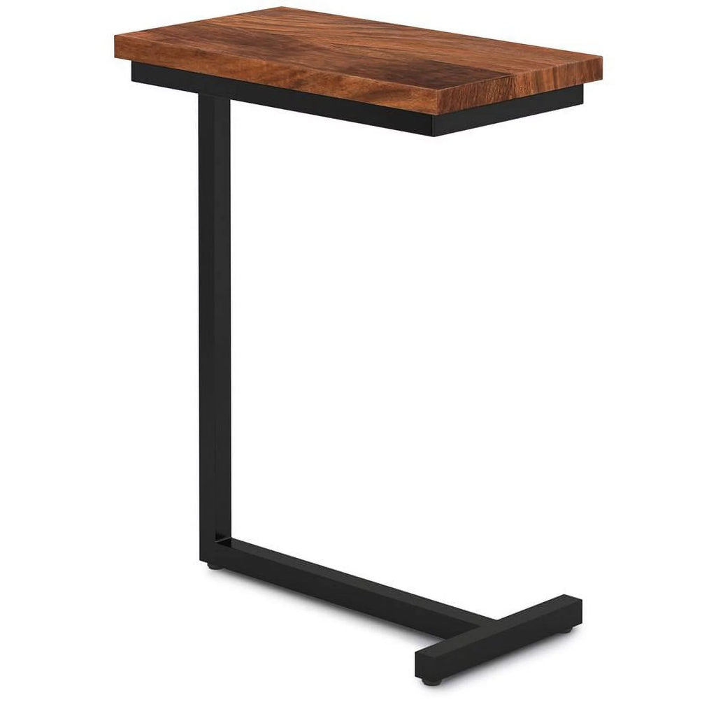 2-Piece 18" Rectangle Industrial C Side Table Set in Cognac Brown M435602