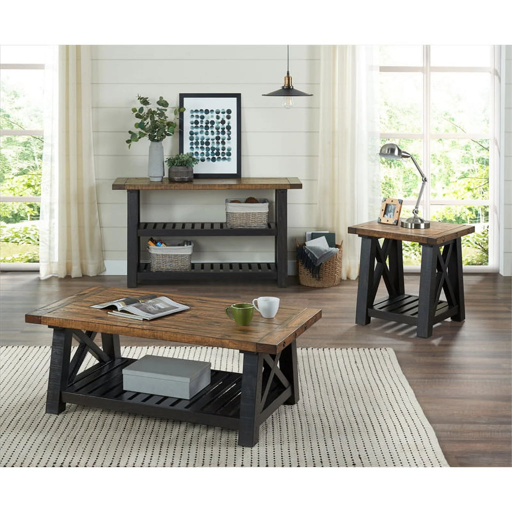 Black Solid Wood End Table Set of 2 H278837