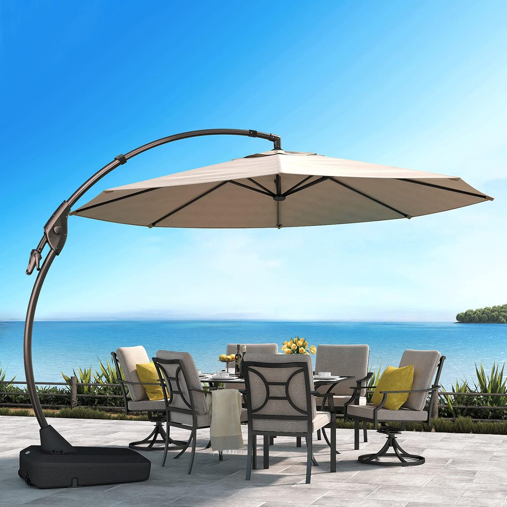 11 FT Curvy Aluminum Offset Cantilever Umbrella L593972