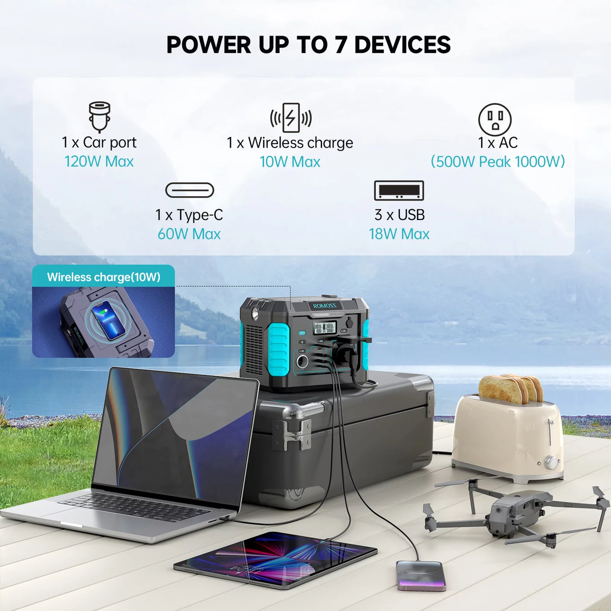 1000W 400Wh Solar Lithium Power Station Y25134