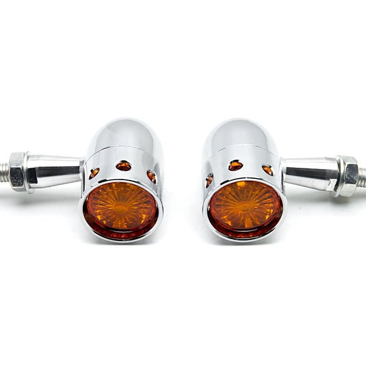 2pcs Chrome Motorcycle Turn Signals Blinker Lights N64259