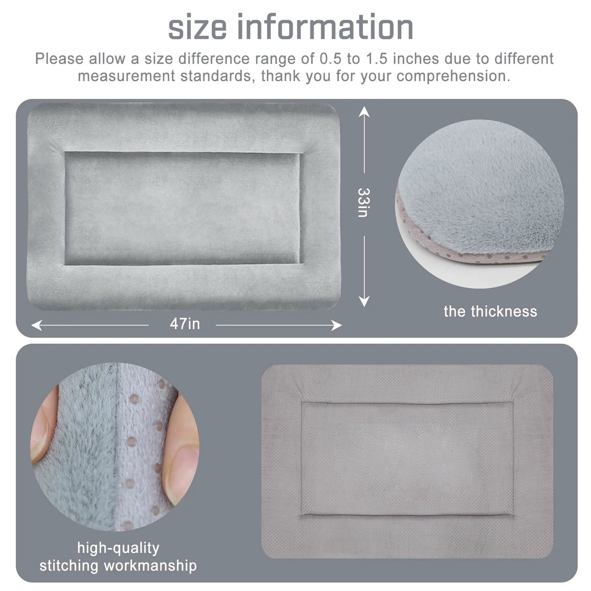 Large Washable Anti-Slip Dog Crate Mat B4017