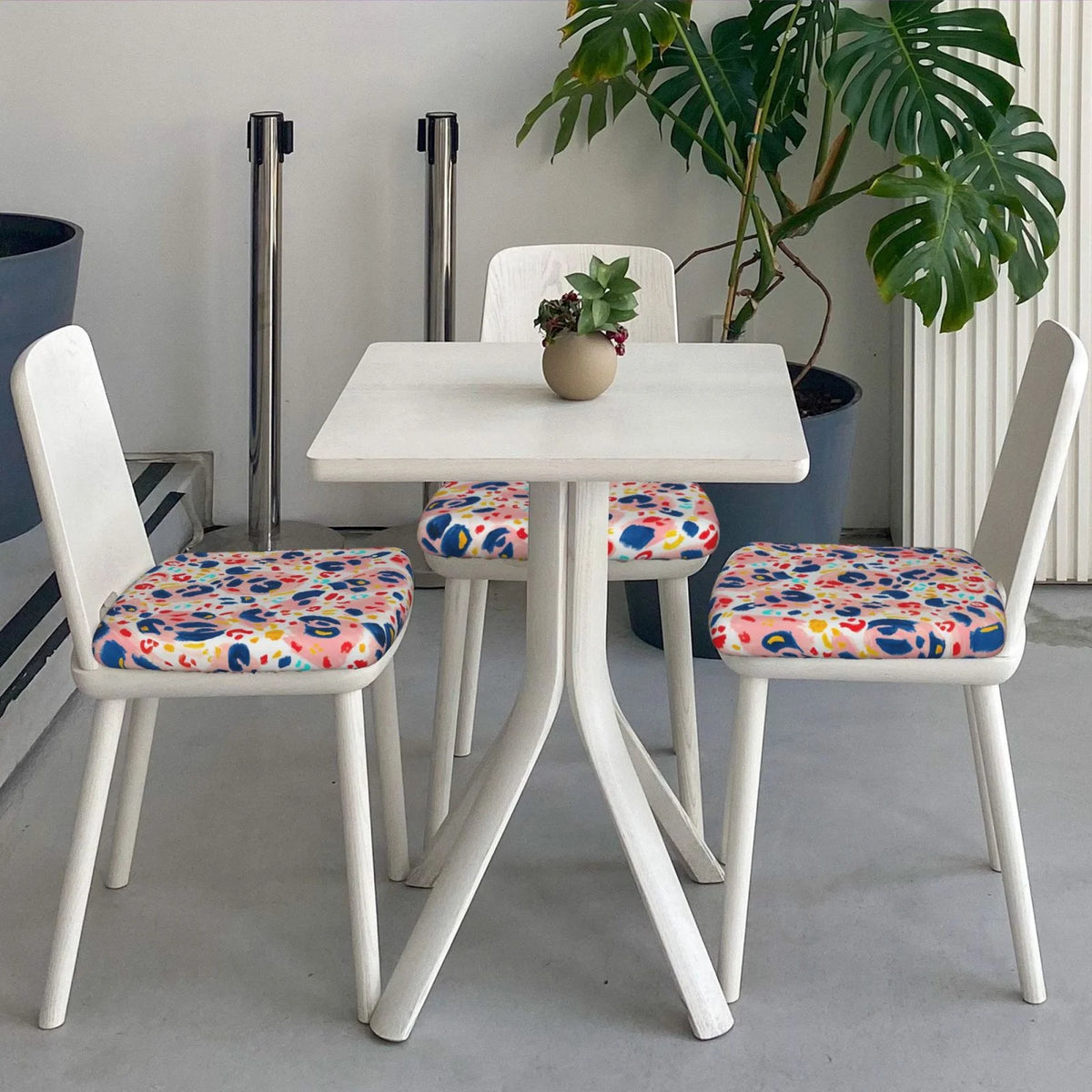 Hand Painted Leopard Print Dining Chair Seat Covers L5514