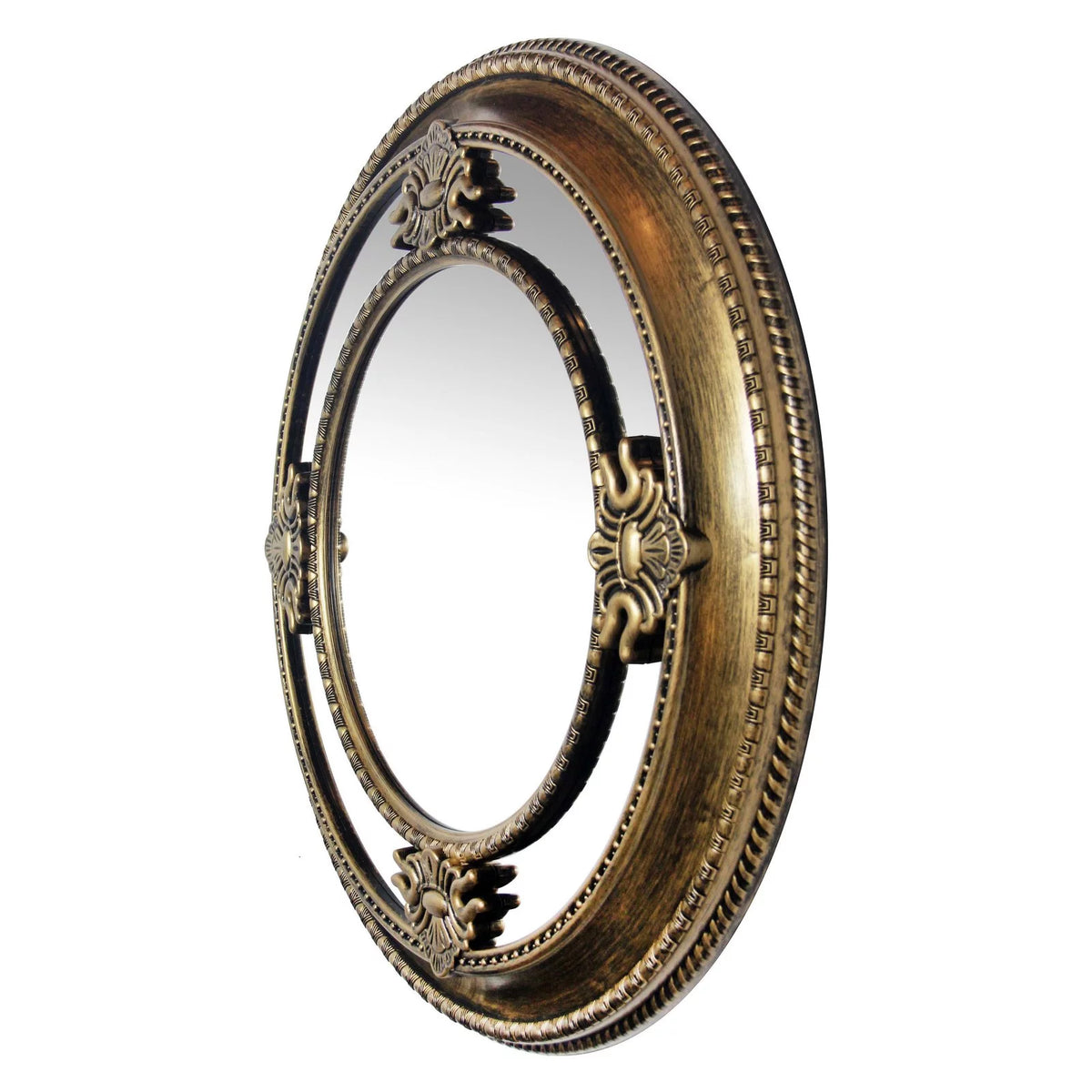 Antique Silver Round Wall Mirror S925