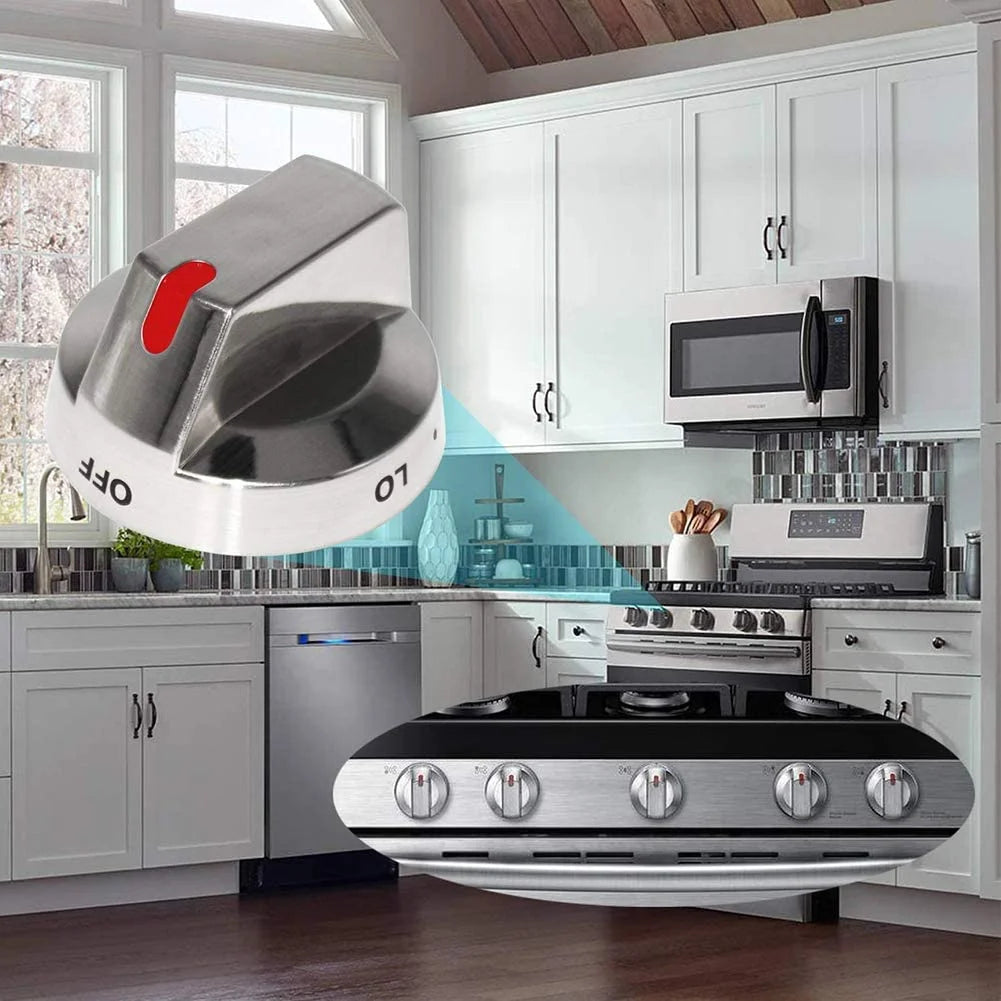 Stainless Steel Range Oven Control Dial Knob (5pcs) H297888
