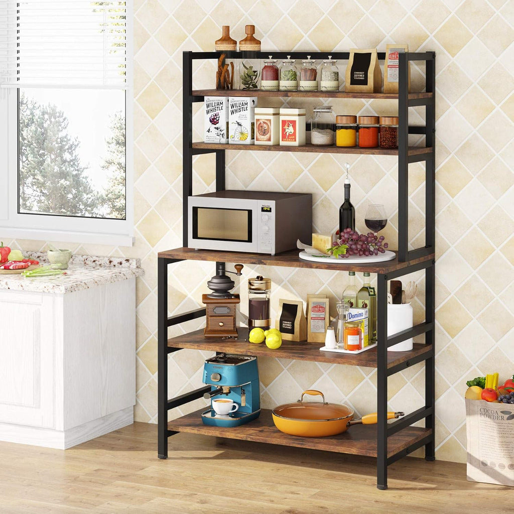 White 5-Tier Kitchen Bakers Rack with Storage B949339