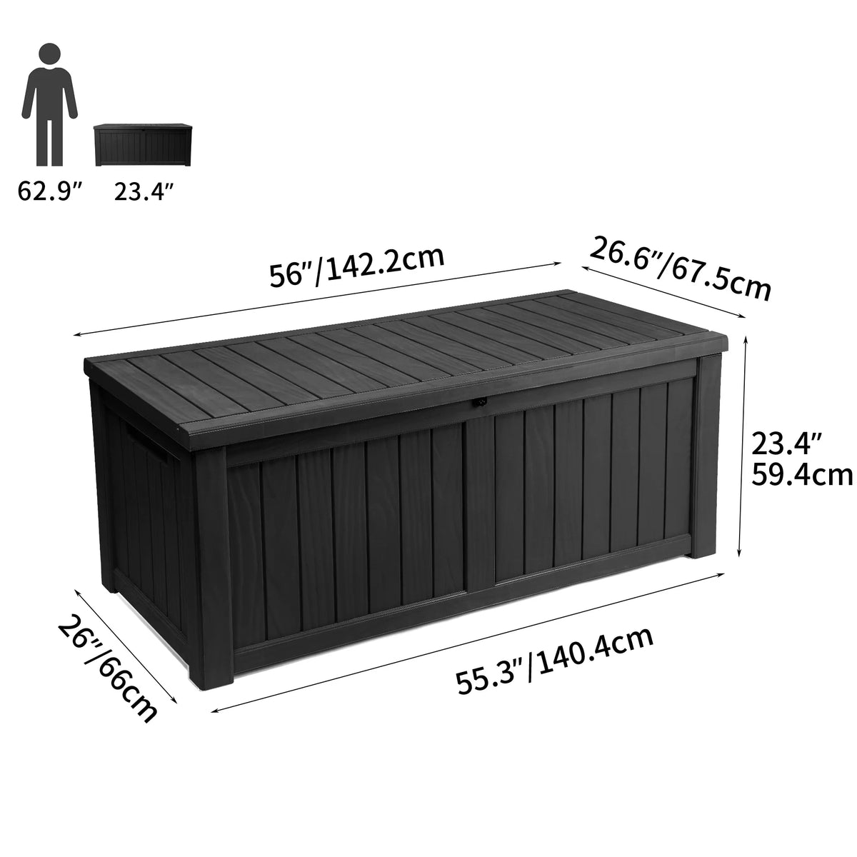 Waterproof Heavy Duty Large Plastic Deck Box Q2530