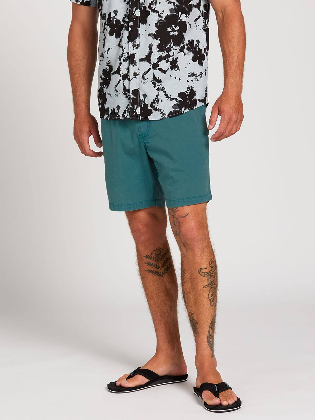 Blue Elastic Waist Shorts V7027