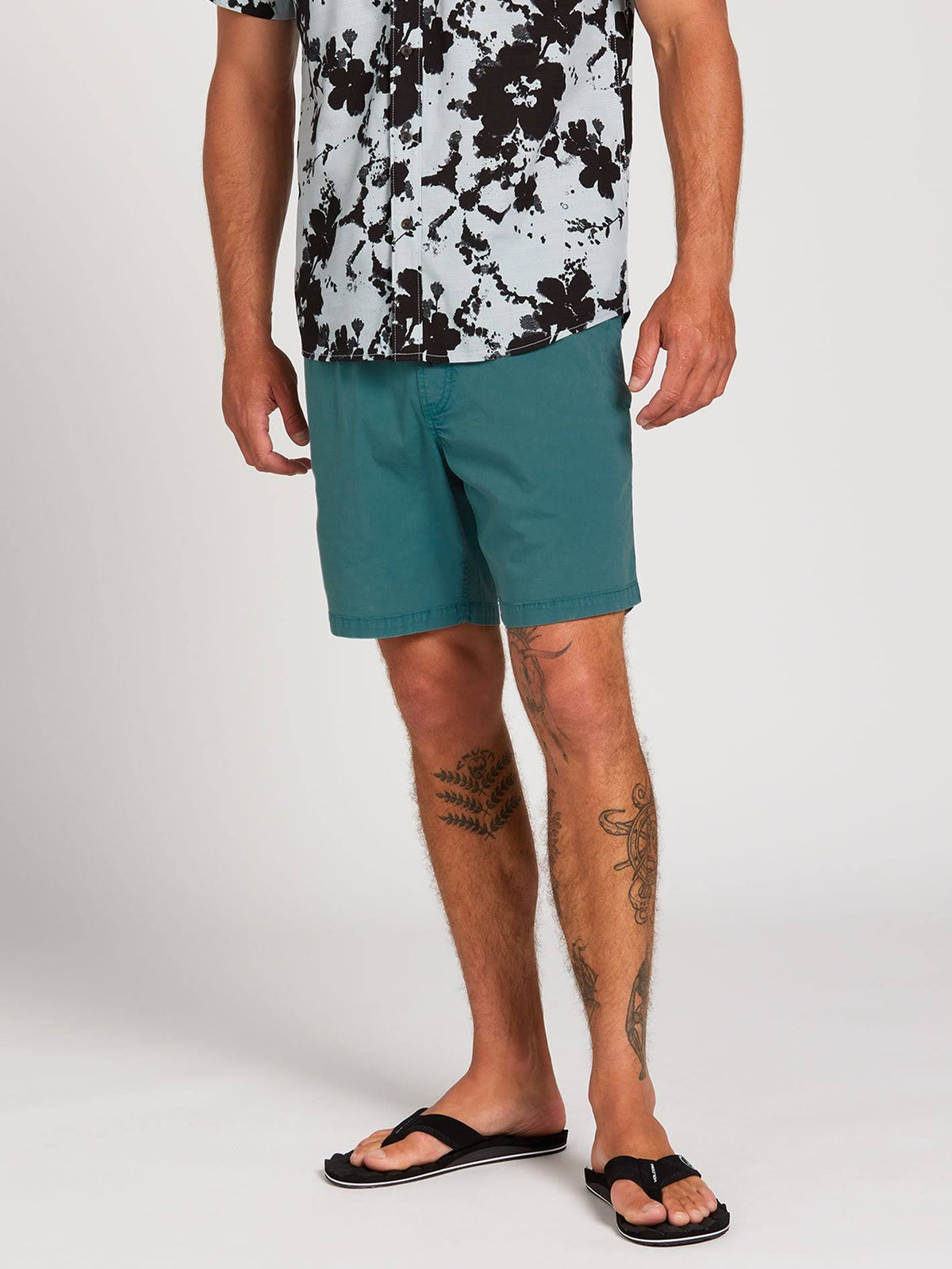 Blue Elastic Waist Shorts V7027