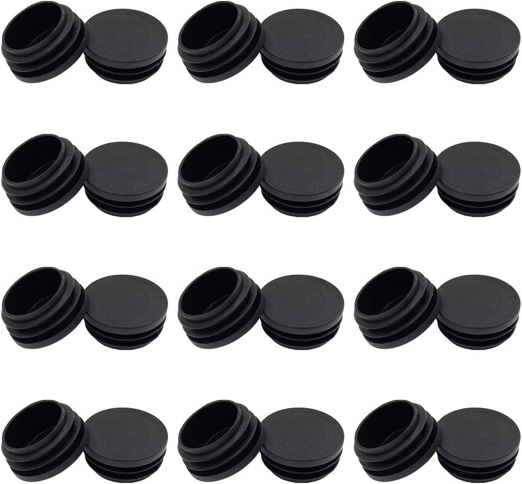 12.5mm Round Black Plastic End Cap Pack of 2 F856