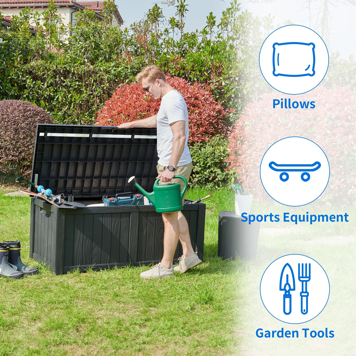 Waterproof Heavy Duty Large Plastic Deck Box Q2530