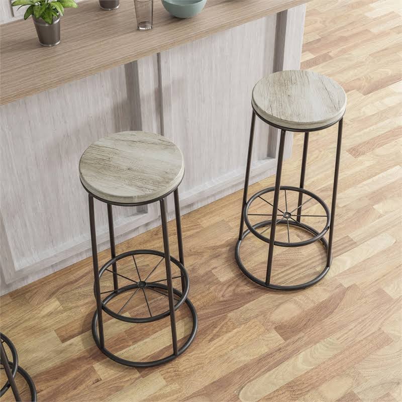 Metal Frame Bar Stool in Coaster White (Set of 2) Z847541