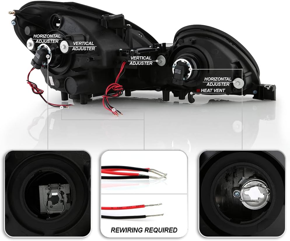 Black LED Projector Headlights H658313