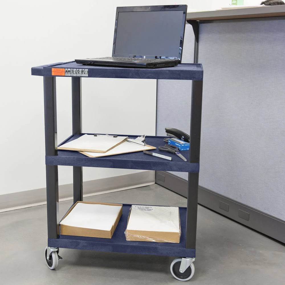 Navy Blue 3 Shelf Utility Cart K8717