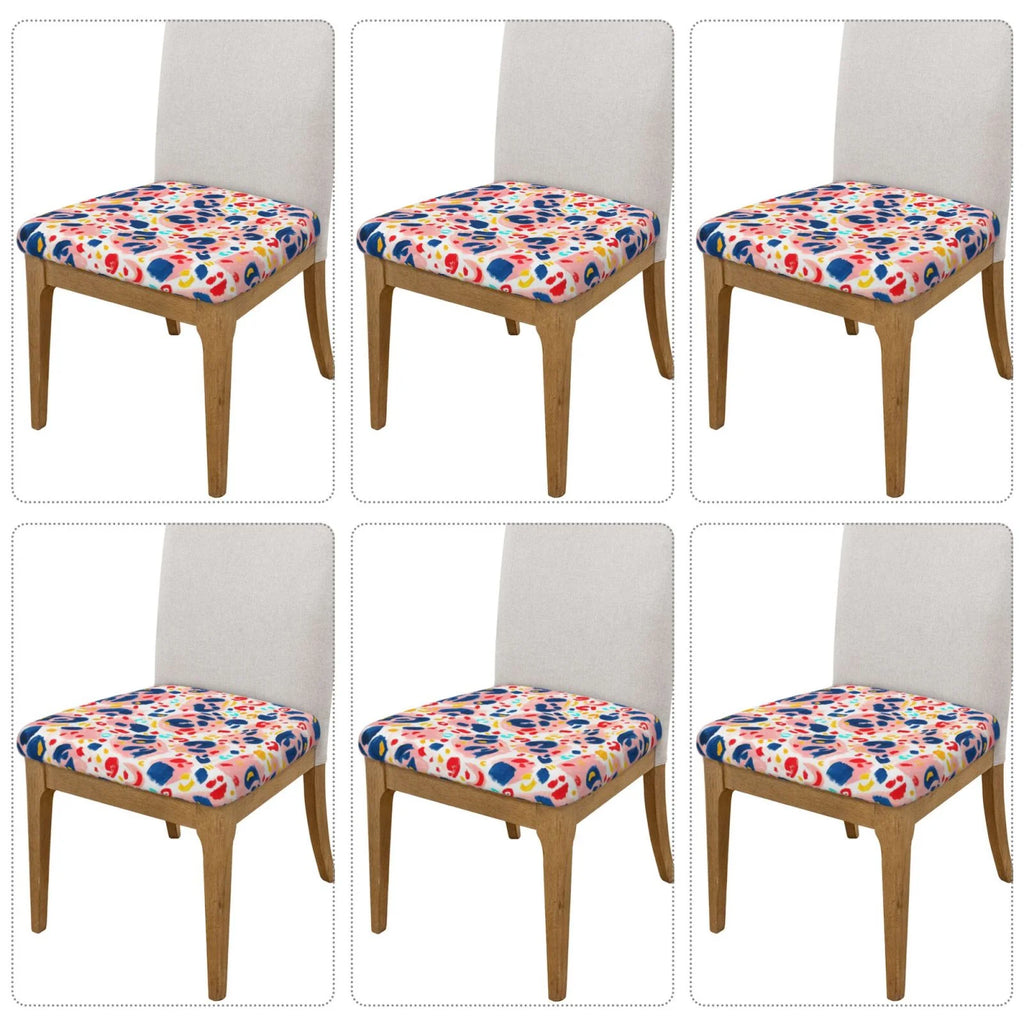Hand Painted Leopard Print Dining Chair Seat Covers L5514