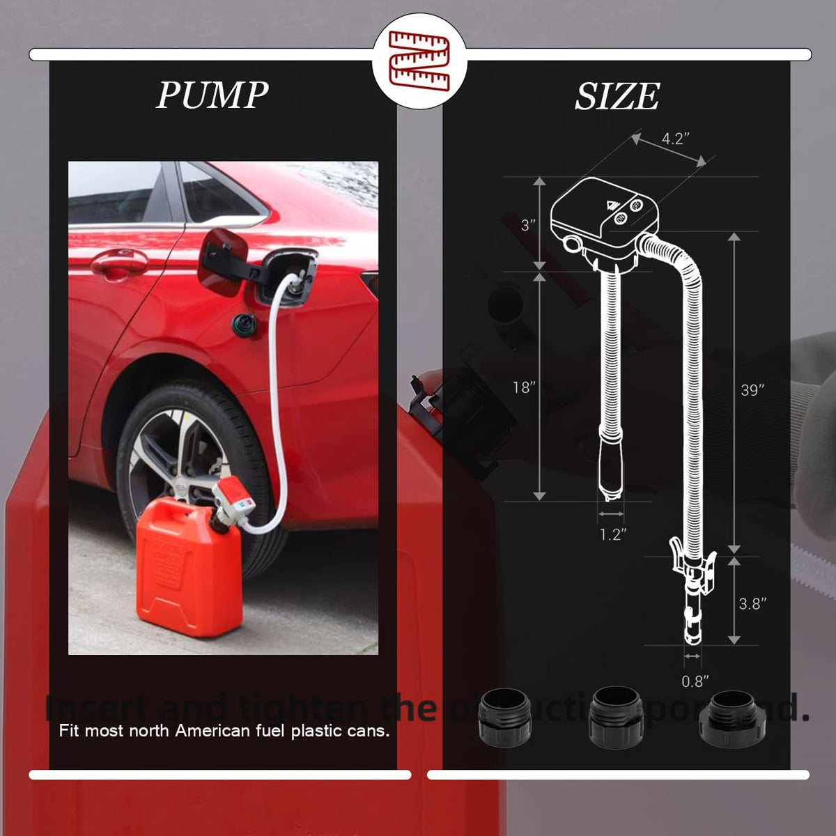 Automatic Fuel Transfer Pump, Portable Liquid Pump, 2.5 Gal/Minute, Pack of 2 N753