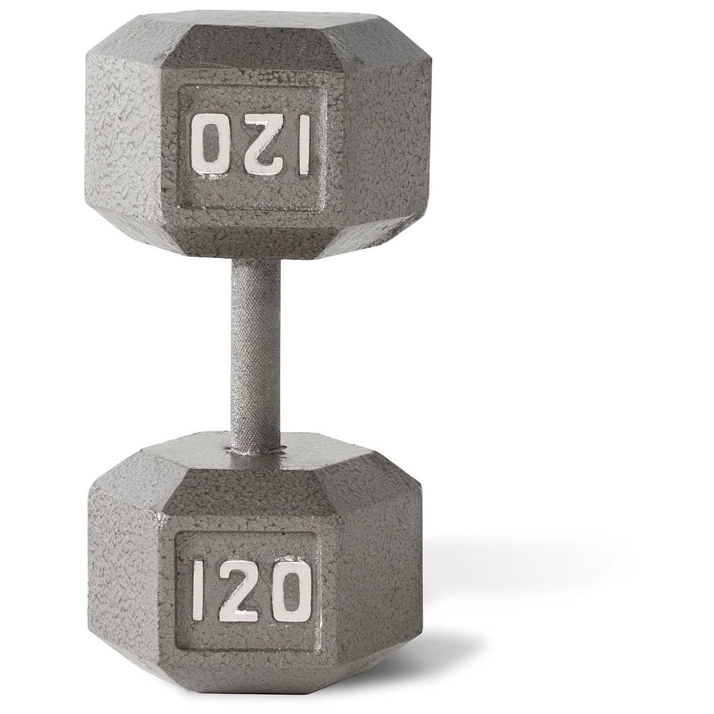 120-Pound Solid Cast Iron Hex Dumbbell P91634