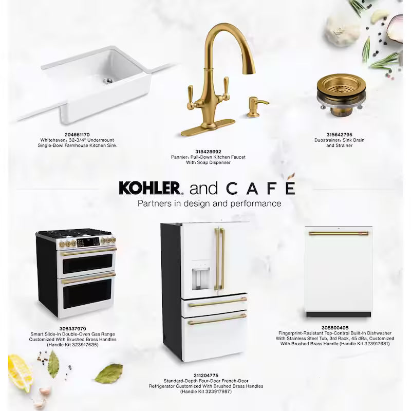 Single Wall Oven Handle Kit in Brushed Brass U570