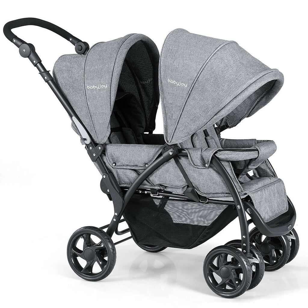 Foldable Lightweight Double Stroller Black J424