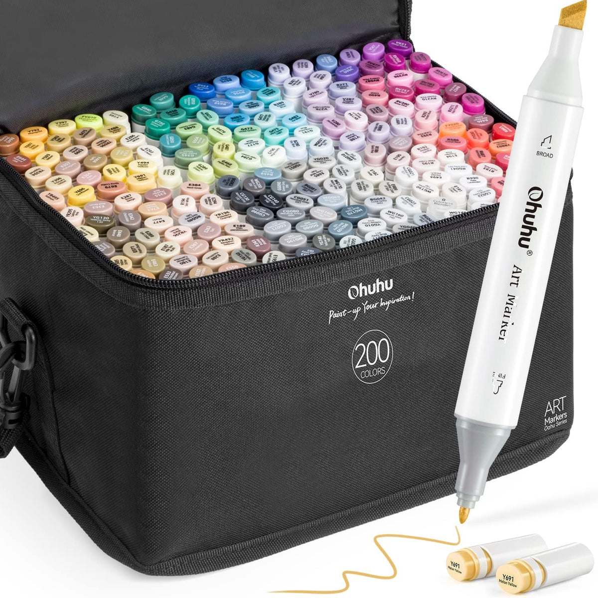 200 Colors Double Tipped Alcohol Marker Set W4519