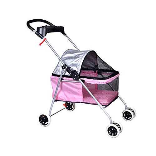 4 Wheels Folding Waterproof Pet Stroller with Cup Holder F988196