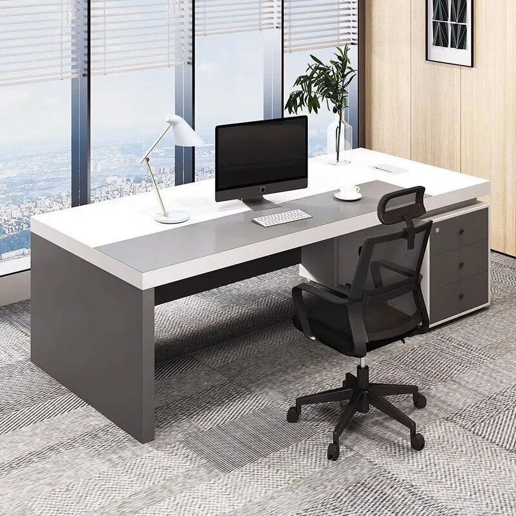 White Office Desk Workstation W678