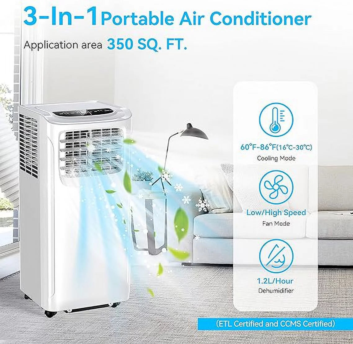 Portable Air Conditioners 8500 BTU White A38592