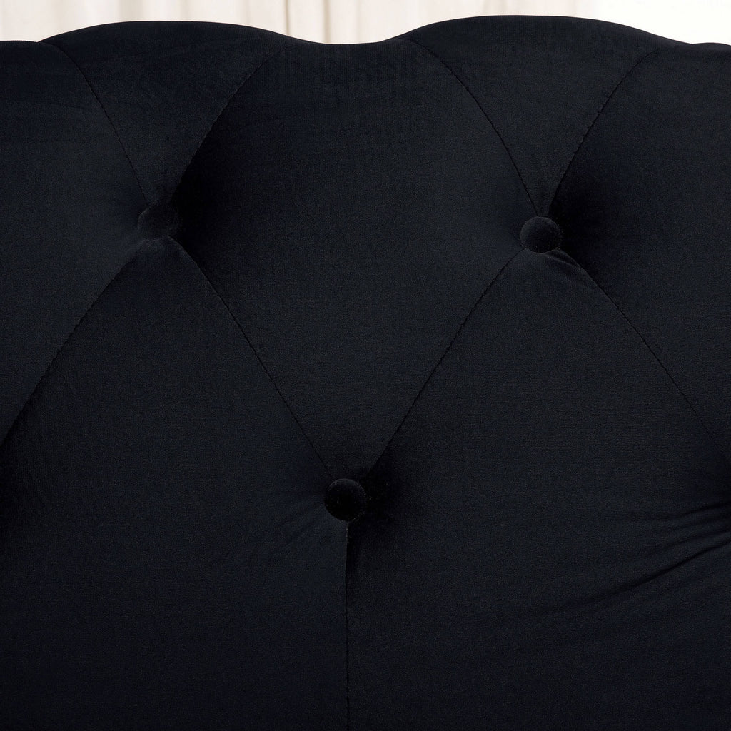 Black Tufted Fabric Chair B751