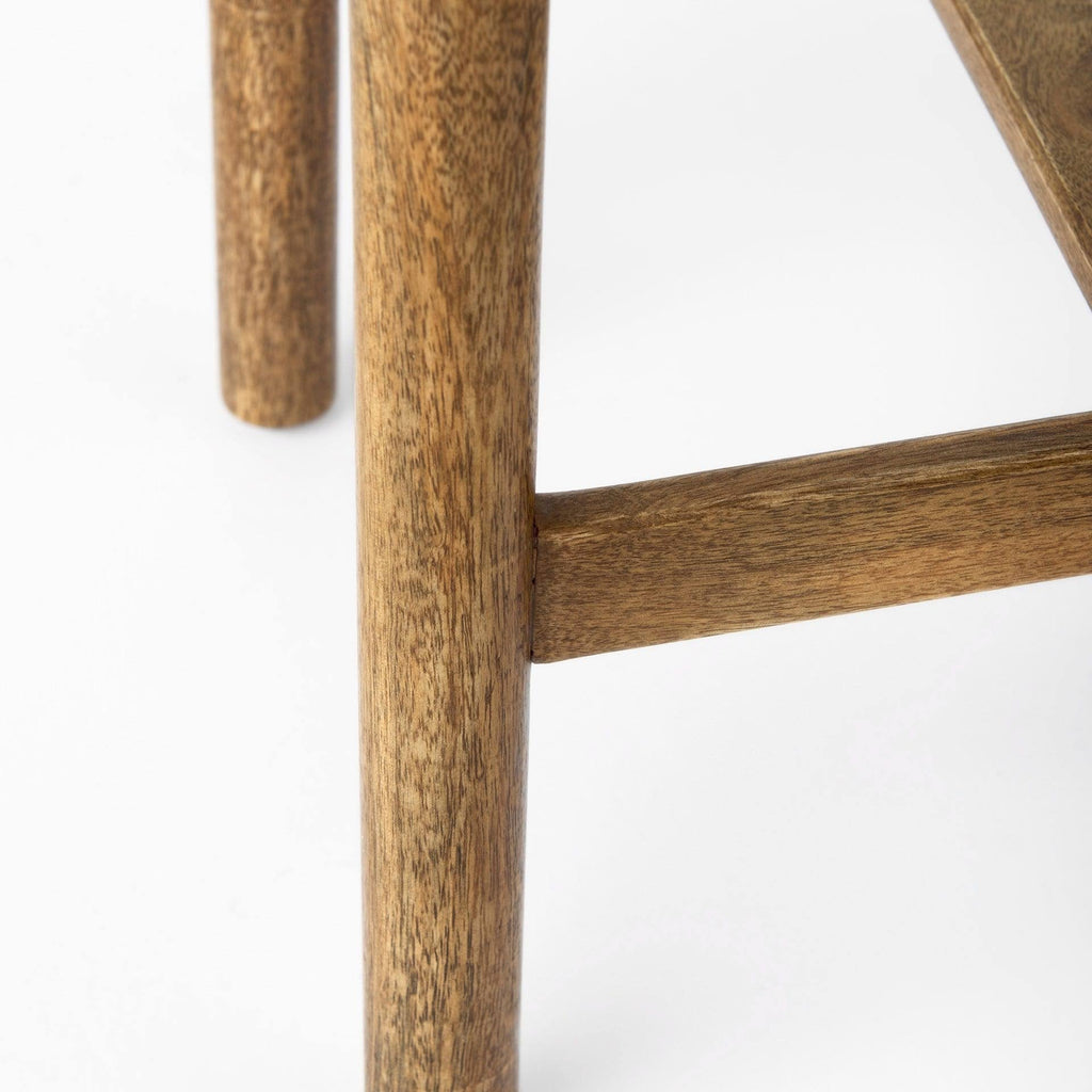 Cognac Brown Leather Medium Brown Wood Bar Stool L290426