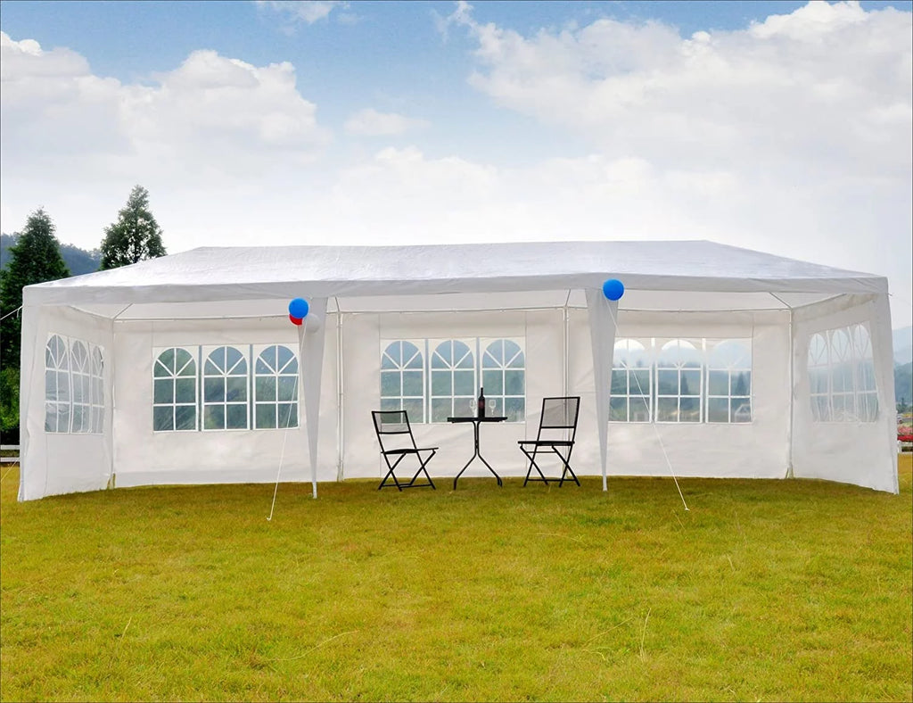 10'x30' White Outdoor Canopy Tent with 8 Side Walls G3612