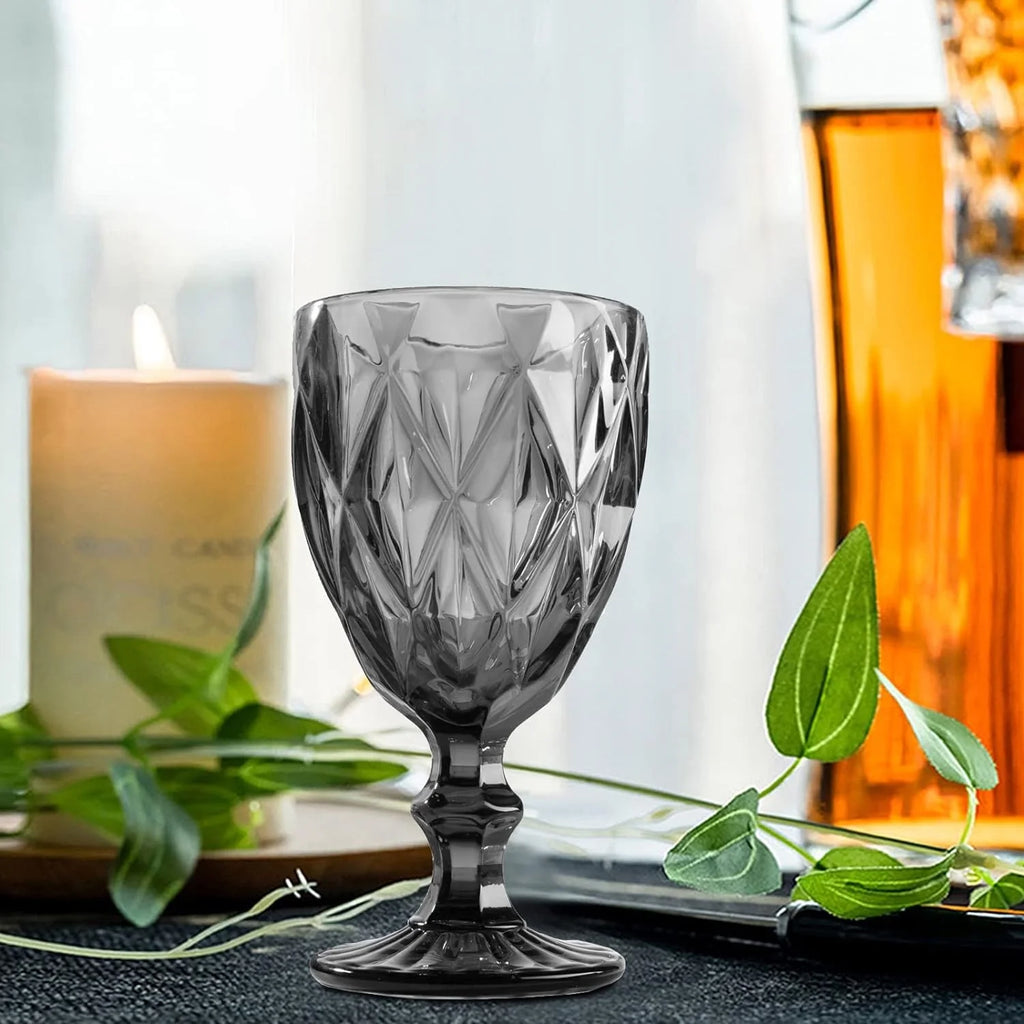 Smoke Gray 8 Ounce Wine Glass Set of 6 K88360