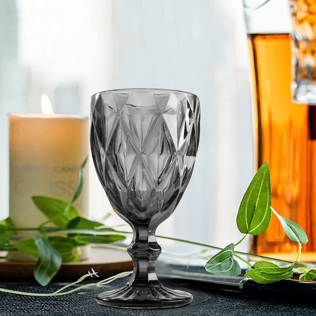 Smoke Gray 8 Ounce Wine Glass Set of 6 K88360