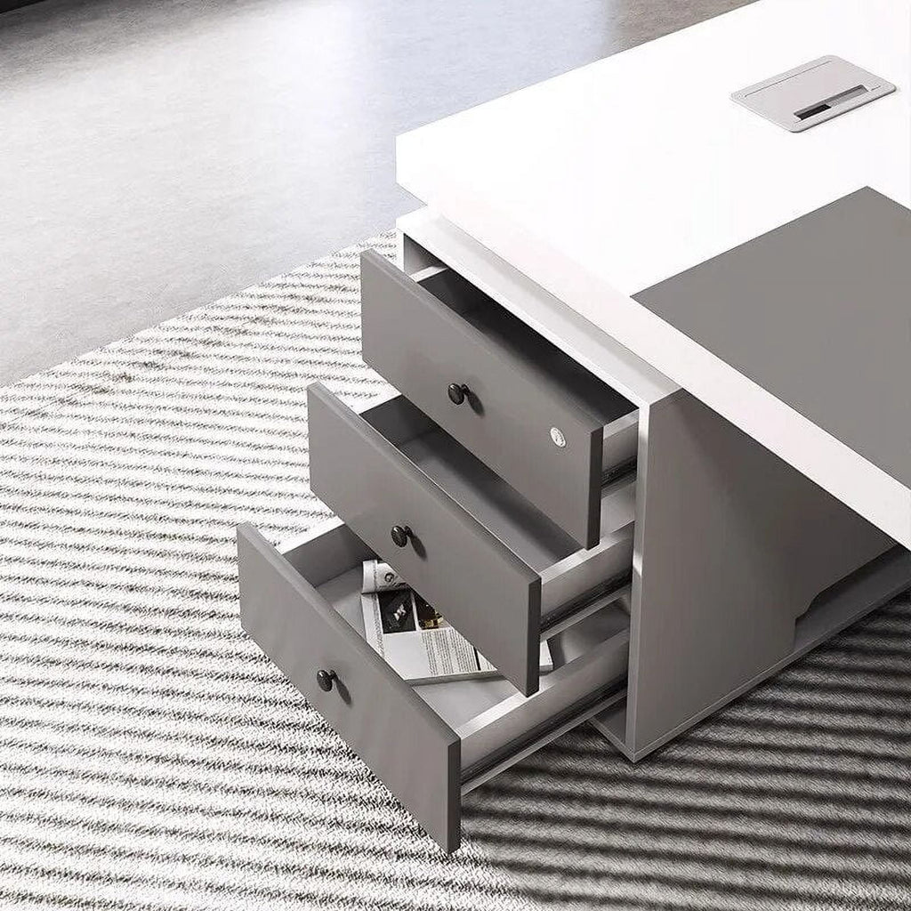 White Office Desk Workstation W678