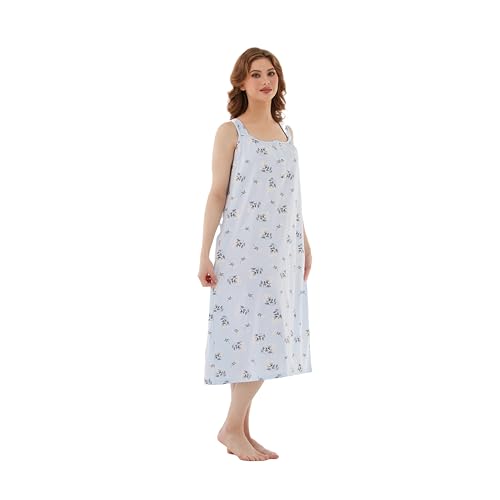 100% Cotton Sleeveless Nightgown F8175