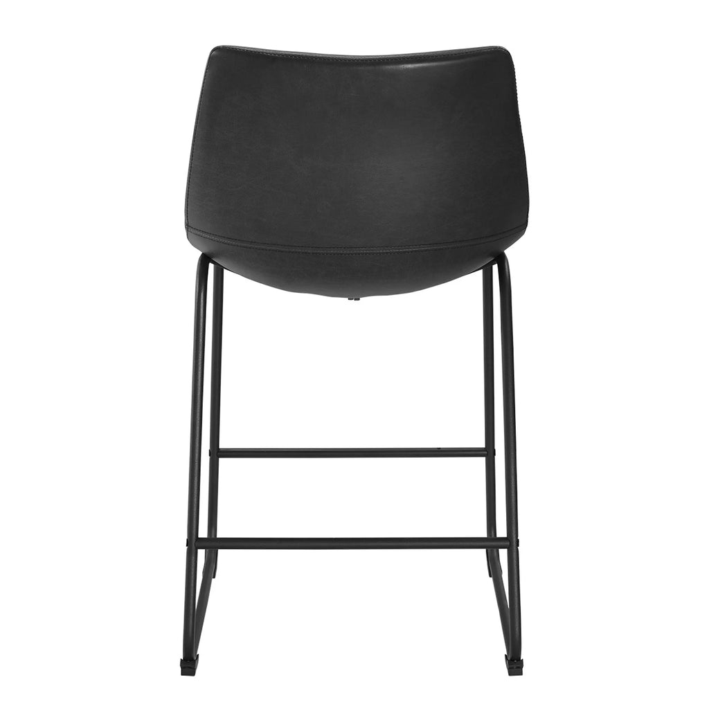 Black Faux Leather Counter Stools Set of 2 L253755