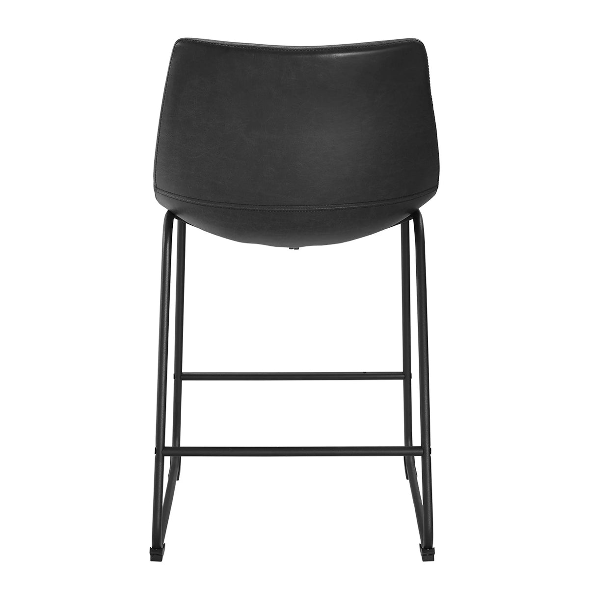 Black Faux Leather Counter Stools Set of 2 L253755