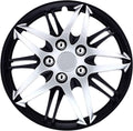 Chrome On Black Wheel Covers, Set of 4, 15" E1055