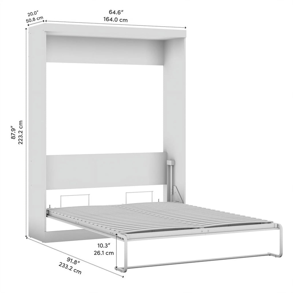 White Queen Wall Bed O589