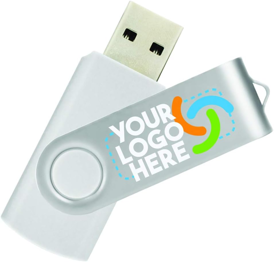 Blue Body/Silver Clip 500 Pack Custom USB Flash Drives W70095