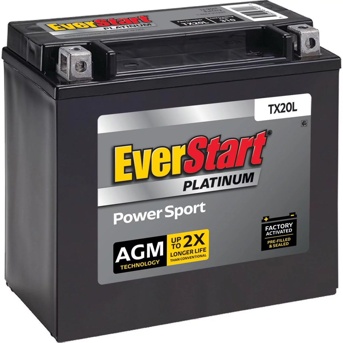 AGM Power Sport Battery Group Size TX20L 12 Volt 310 CCA C51816