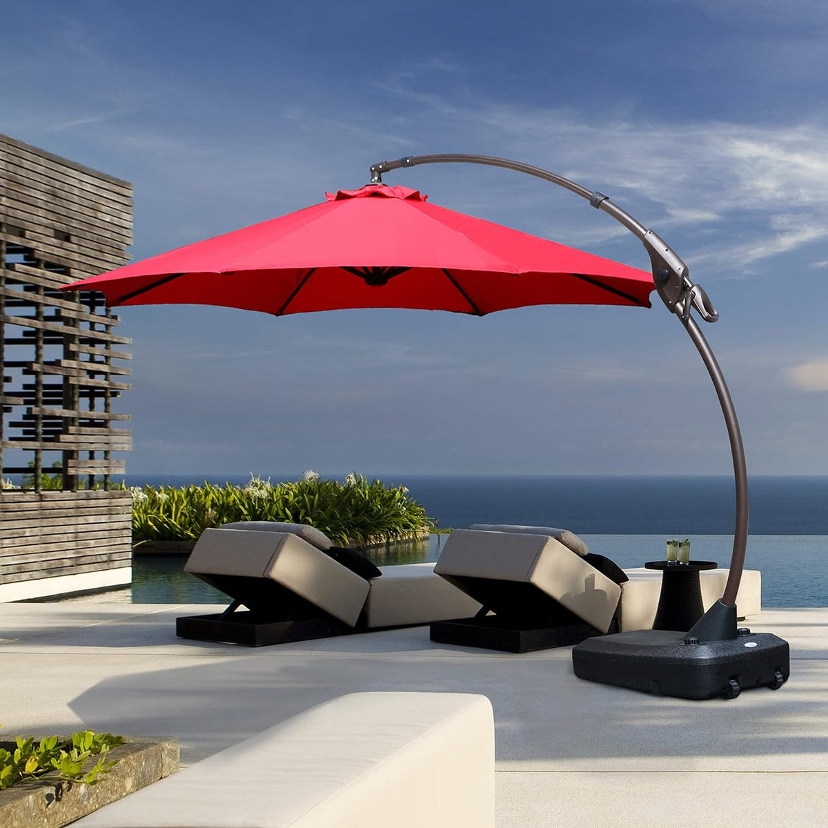 11 FT Curvy Aluminum Offset Cantilever Umbrella L593972