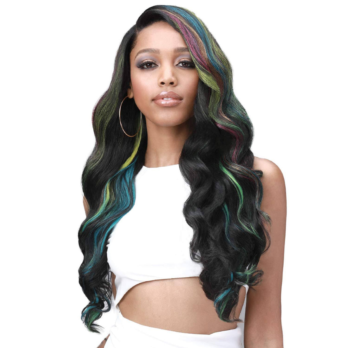 Human Hair Blend 13x7 Glueless Frontal Lace Wig F6798