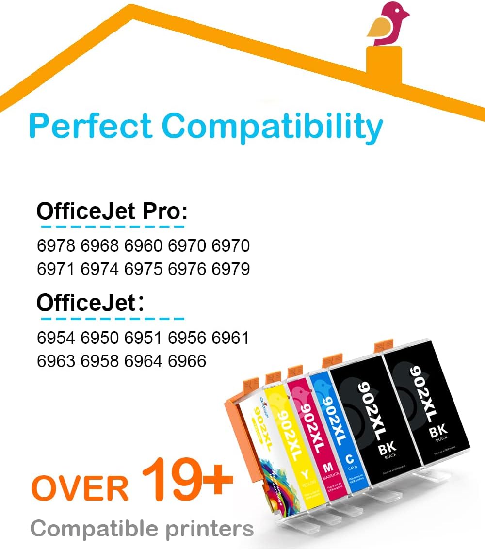 Compatible Ink Cartridge 5 Pack for HP Officejet Pro Printer (2 Black, Cyan, Magenta, Yellow) O114