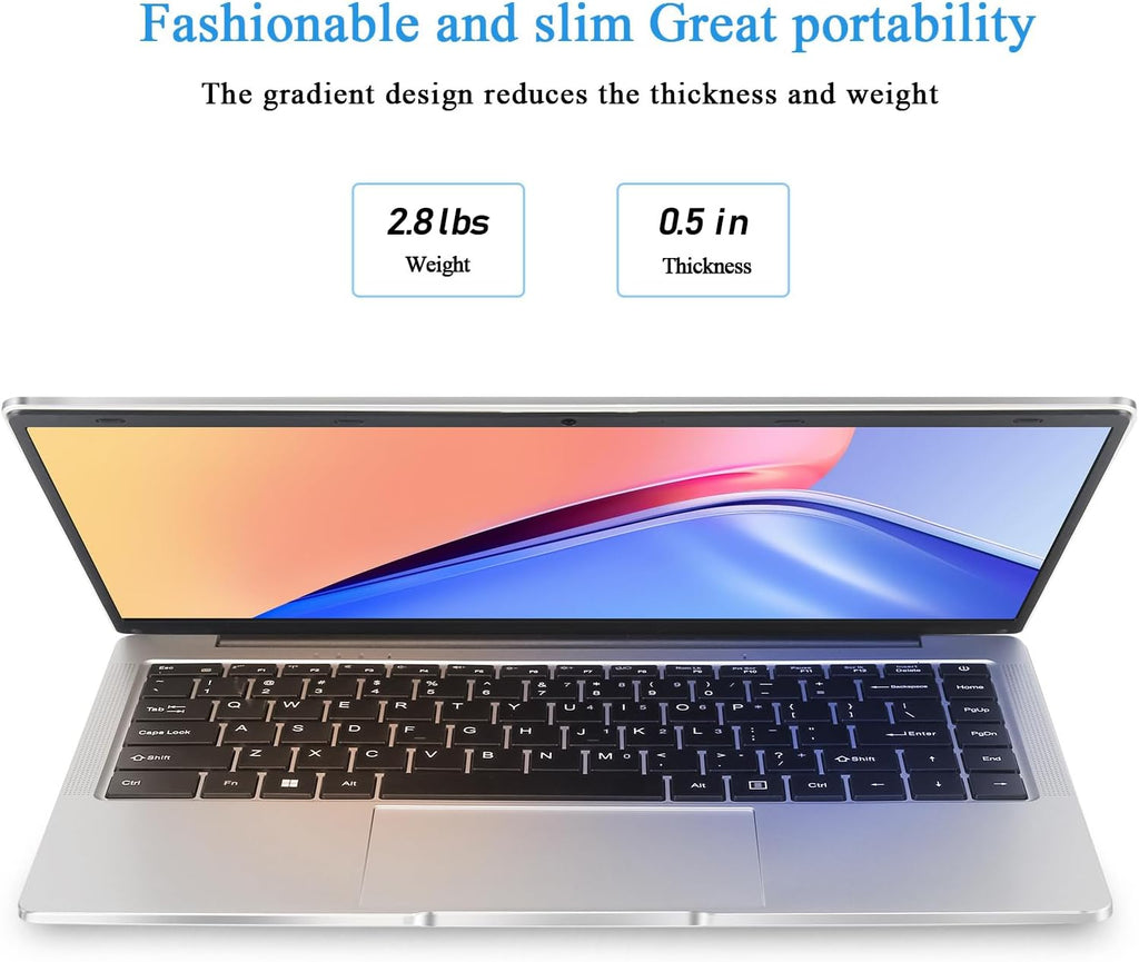 14.1" FHD IPS LCD Windows Laptop Computer, 8GB DDR4 RAM, 512GB M.2 SATA SSD, Intel Celeron J4105 Processor V44683