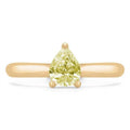 Pear Yellow Diamond Solitaire Engagement Ring in 14K Yellow Gold - Size 6.25 G147