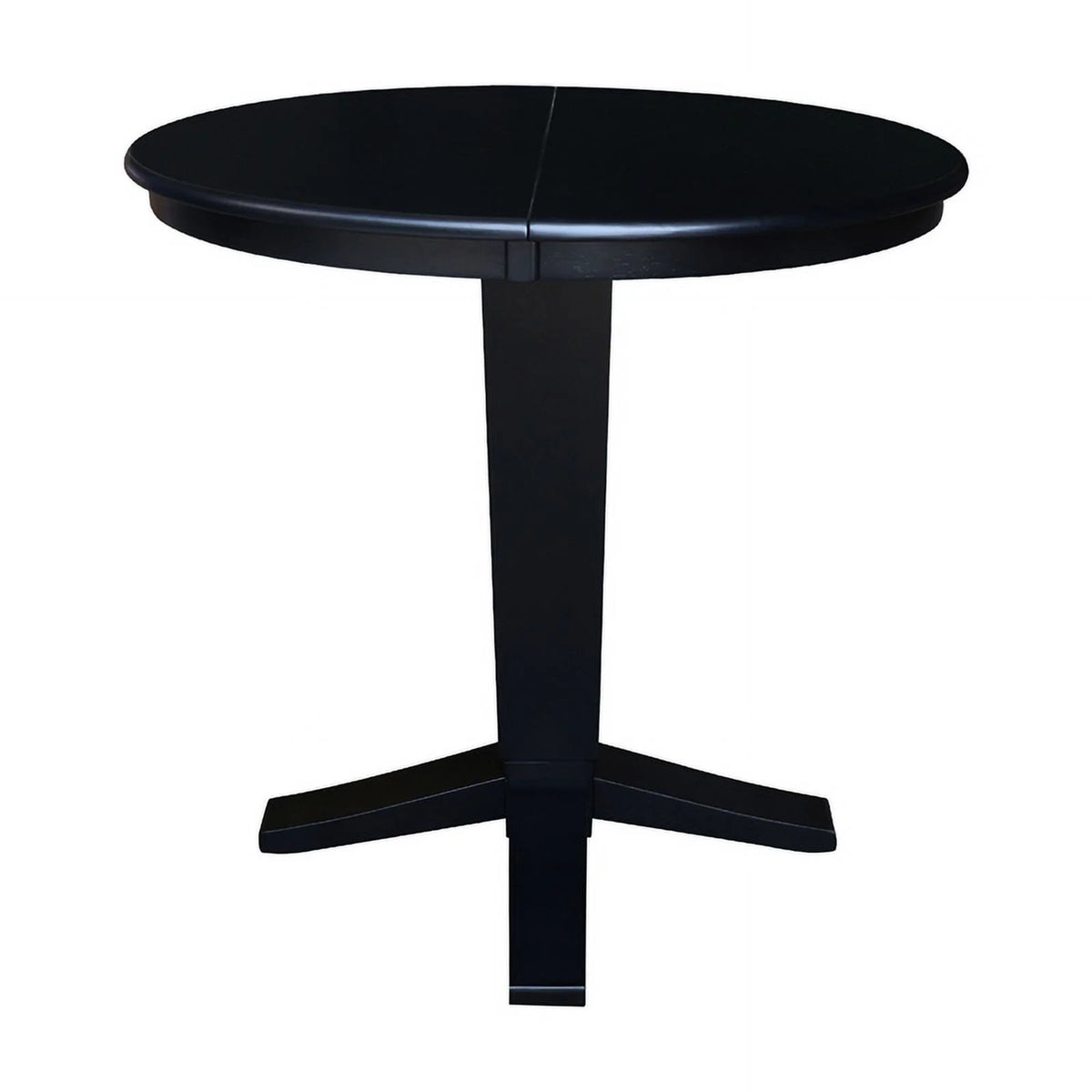 Solid Wood Round Top Pedestal Dining Table with Leaf Z55206